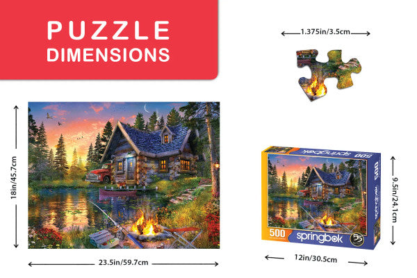 Sun Kissed Cabin 500 Piece Jigsaw Puzzle - Raymond's Hallmark