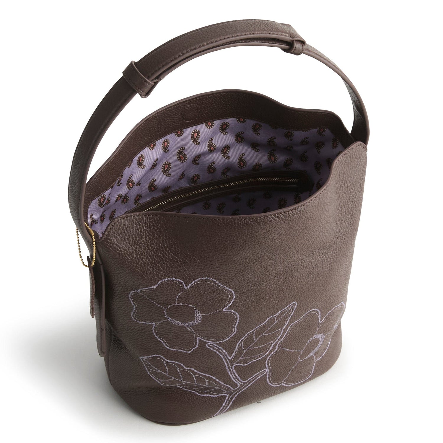 Astoria Shoulder Bag-Appliqué Floral Coffee Bean - Raymond's Hallmark