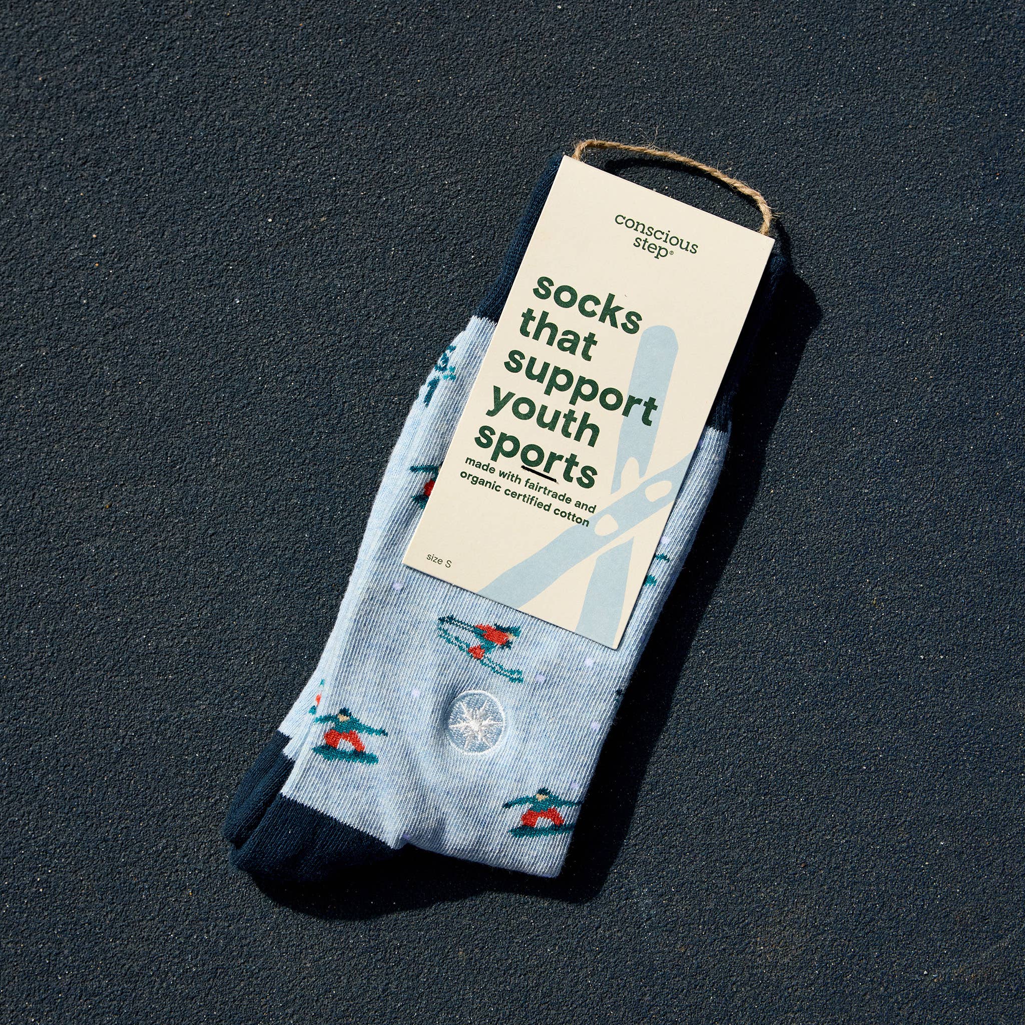 Socks that Support Youth Sports (Blue Skiers & Snowboarders) - Raymond's Hallmark