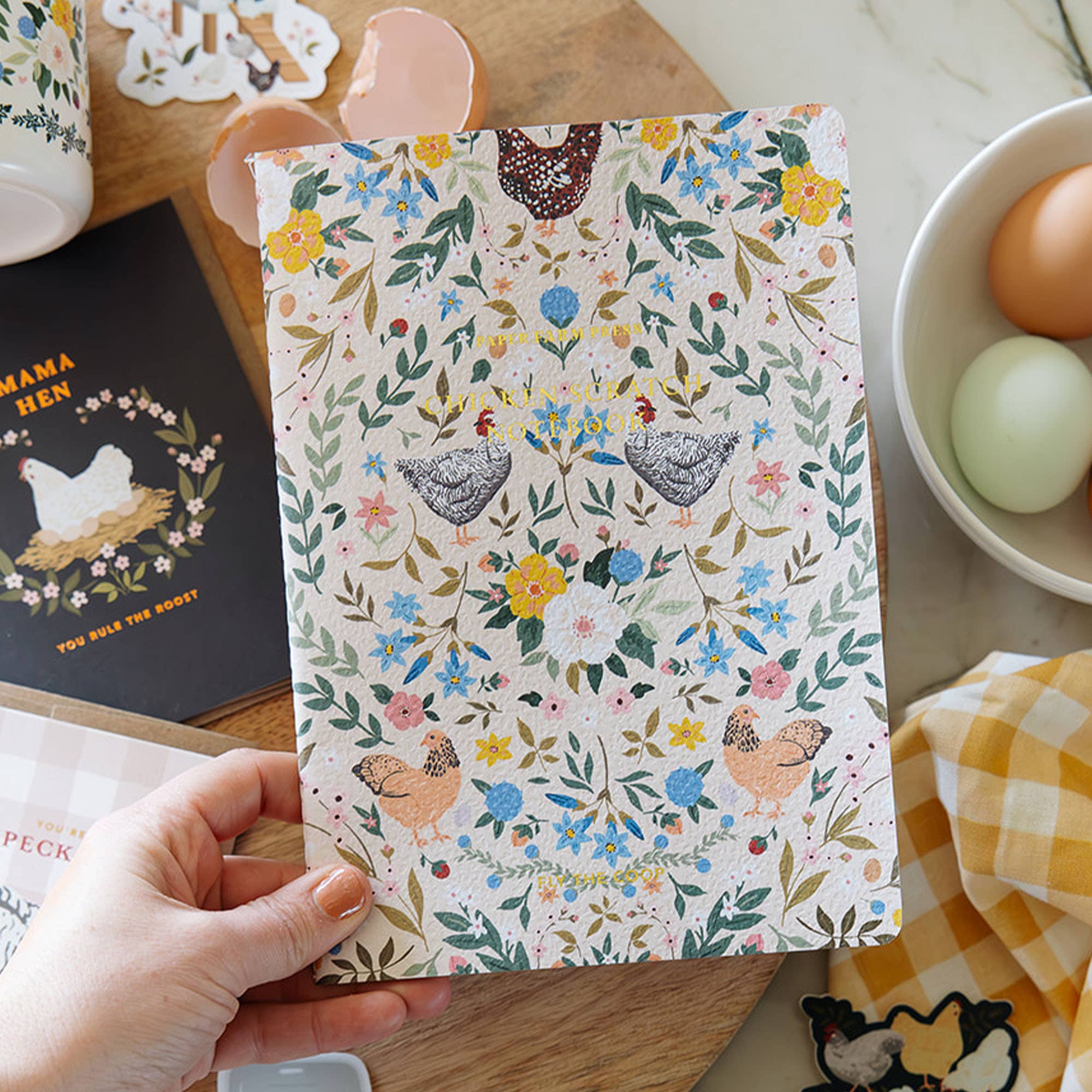 Chickens & Flowers Stitched Notebook - Raymond's Hallmark