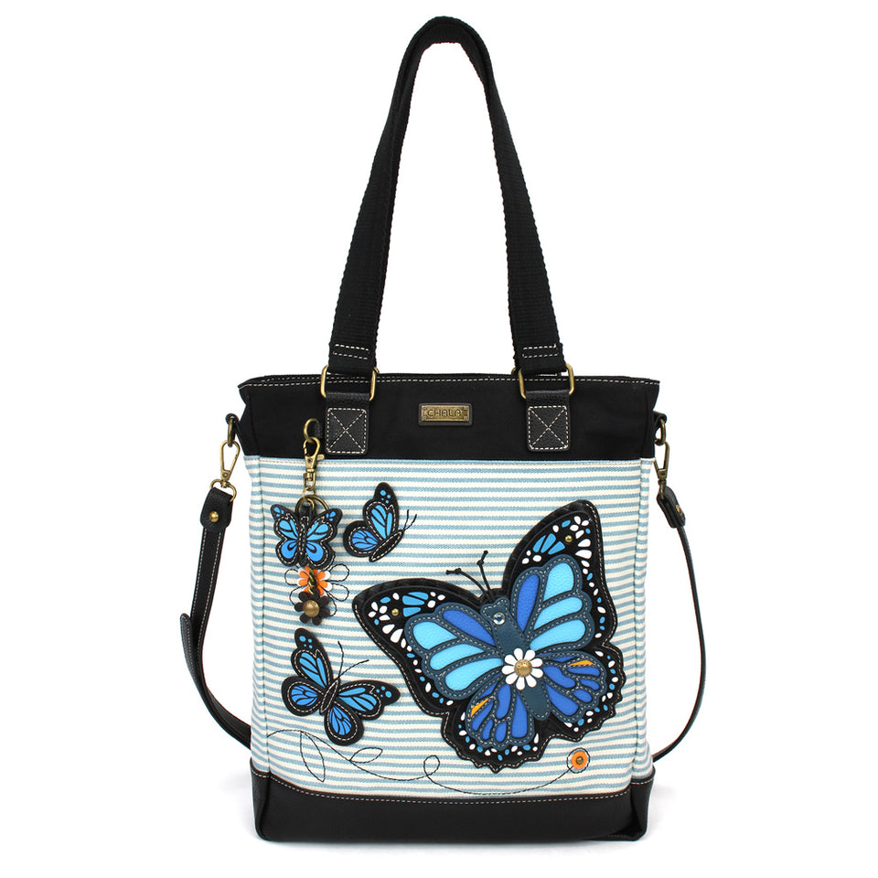 Work Tote-Blue Butterfly-Blue Stripe - Raymond's Hallmark