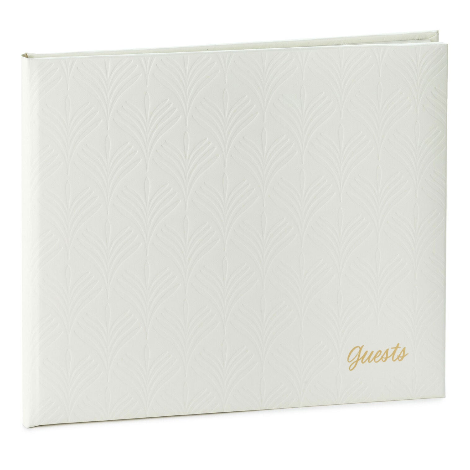 Guest Book White Faux Leather - Raymond's Hallmark