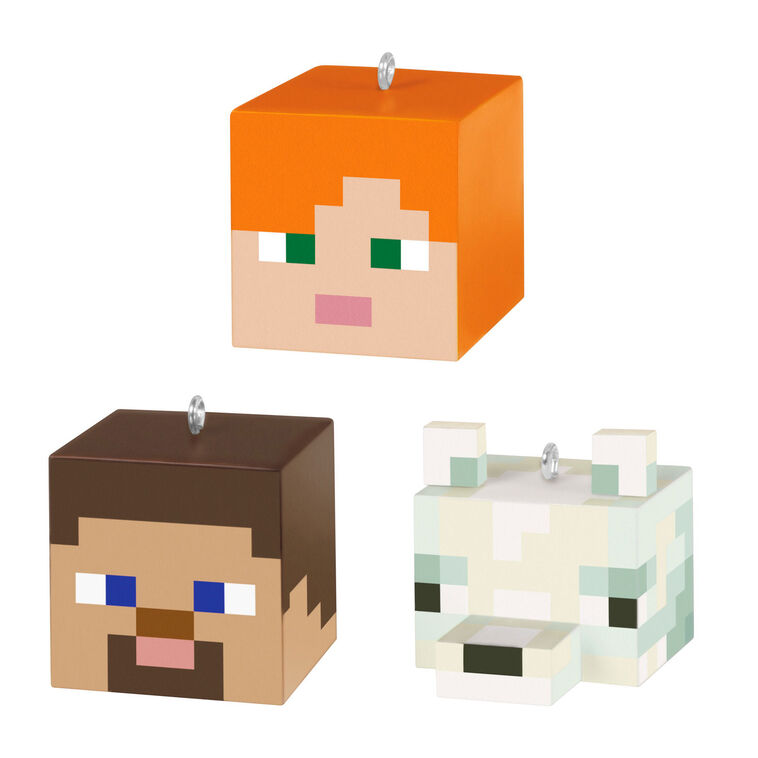 Mini Minecraft Alex, Steve and Arctic Fox Ornaments, Set of 3 $24.99 - Raymond's Hallmark