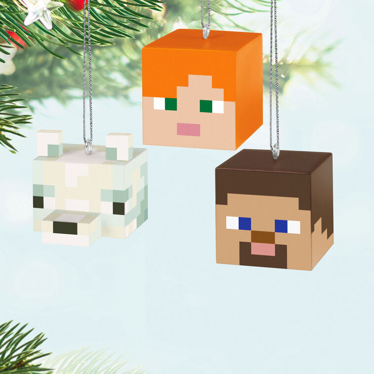Mini Minecraft Alex, Steve and Arctic Fox Ornaments, Set of 3 $24.99 - Raymond's Hallmark