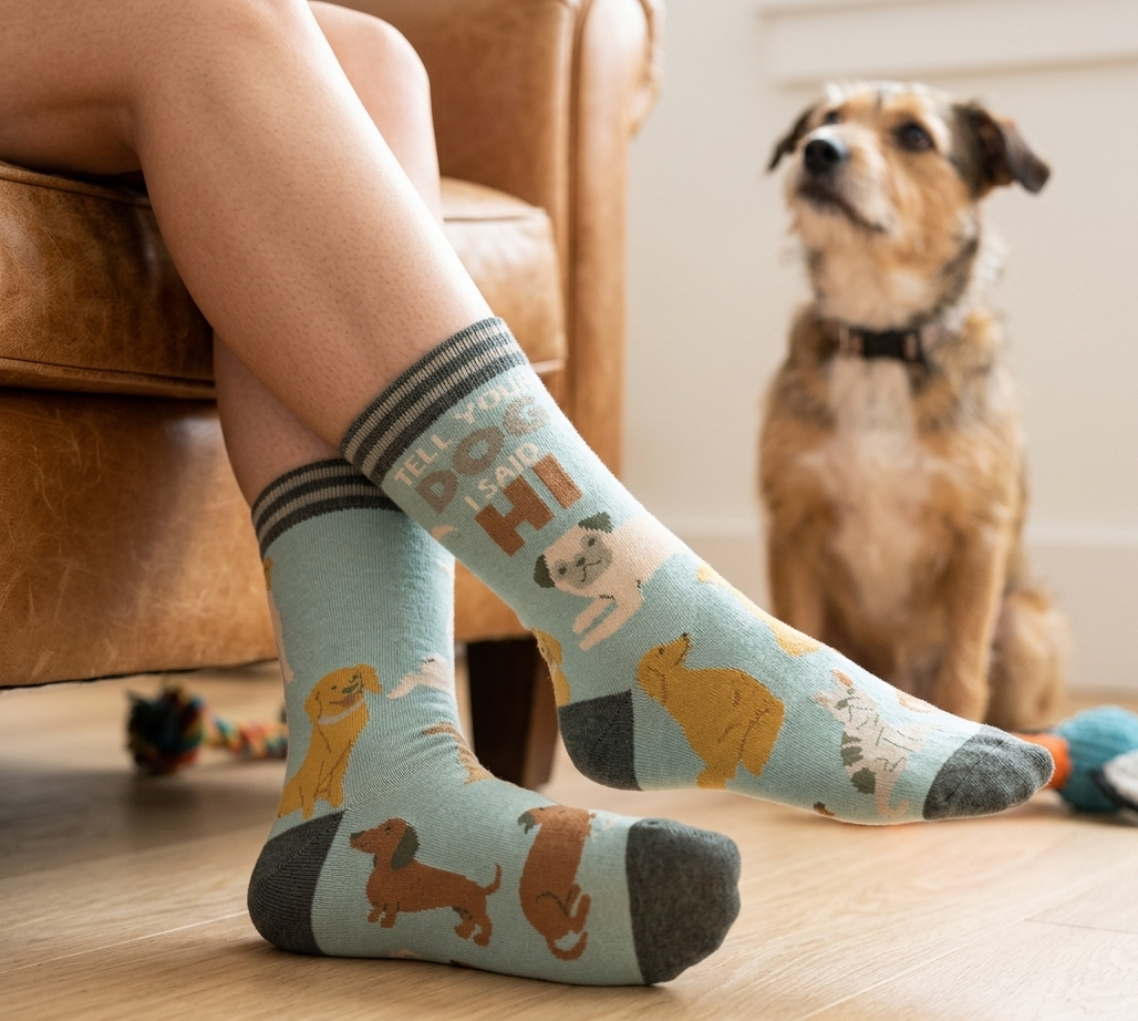 Karma Socks Tell Your Dog I Said Hi - Raymond's Hallmark