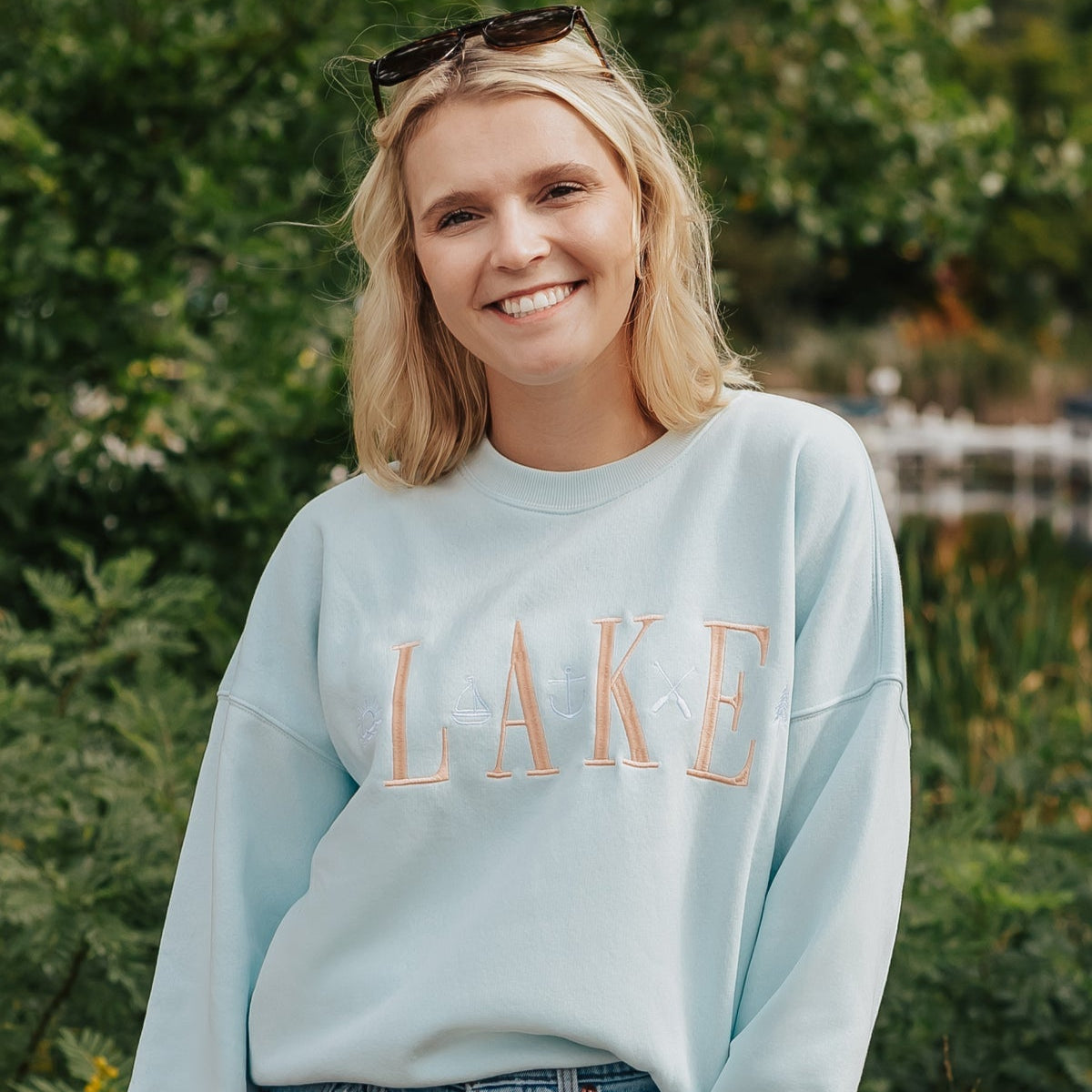 Sanded Fleece Boyfriend Crew Neck Sweatshirt Surf - Raymond's Hallmark