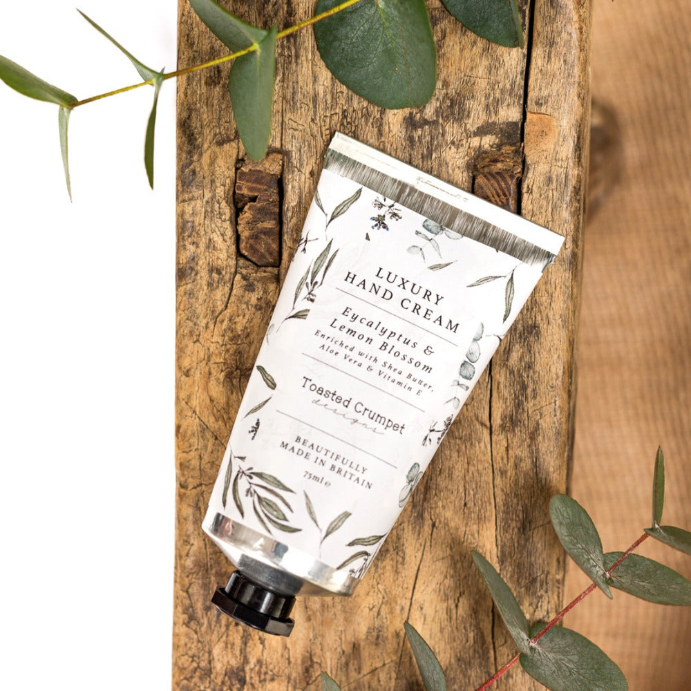 Luxury Hand Cream Moisturiser Eucalyptus & Lemon Blossom Toasted Crumpet - Raymond's Hallmark