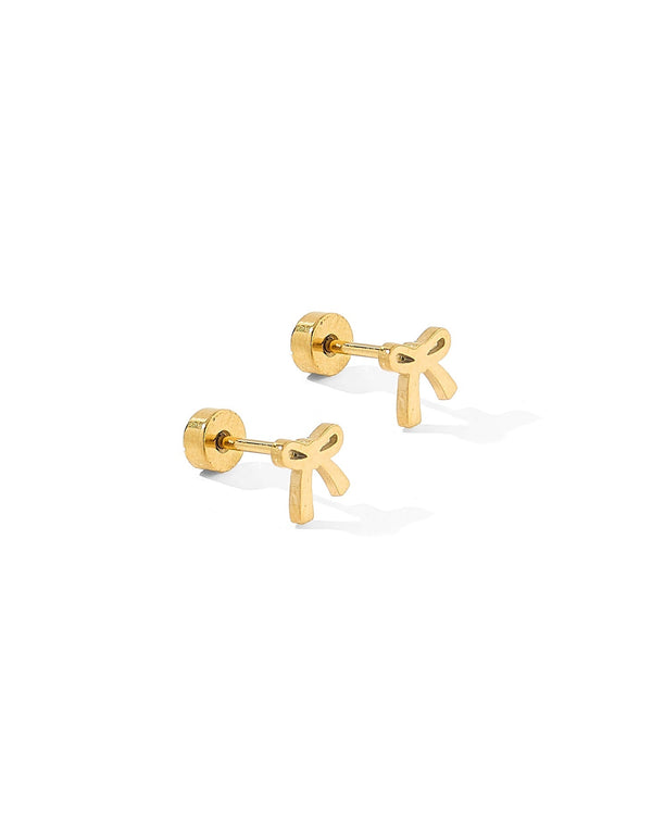 Screwback Stud Earrings-Ruby Bow - Raymond's Hallmark