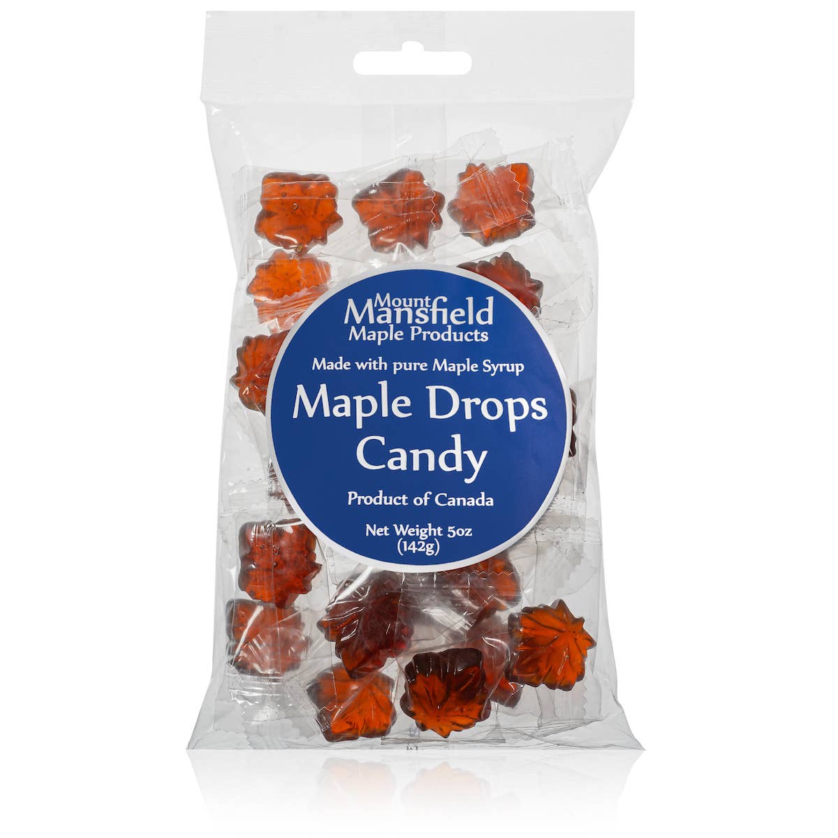 Mount Mansfield Maple Products - 5oz Clear Bag Maple Drops Hard Candy - Raymond's Hallmark