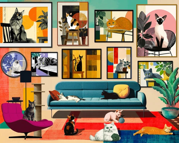 Mid-Century Cats-1,000 - Raymond's Hallmark