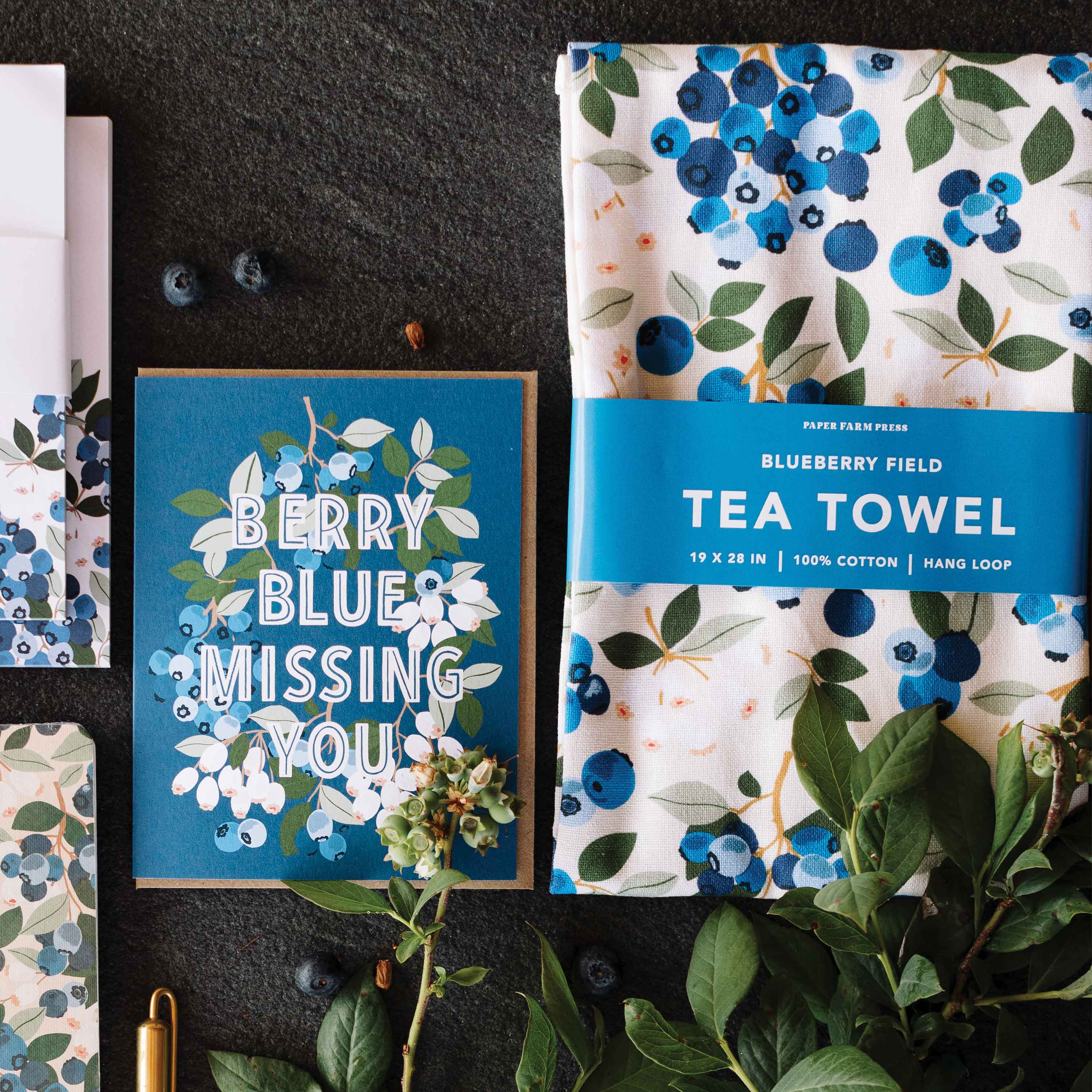Blueberry Field Tea Towel - Raymond's Hallmark