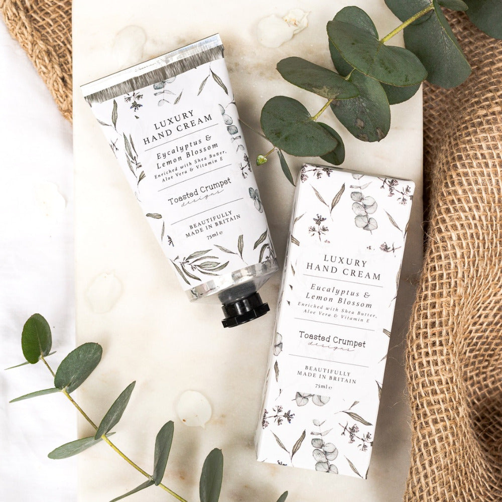 Luxury Hand Cream Moisturiser Eucalyptus & Lemon Blossom Toasted Crumpet - Raymond's Hallmark