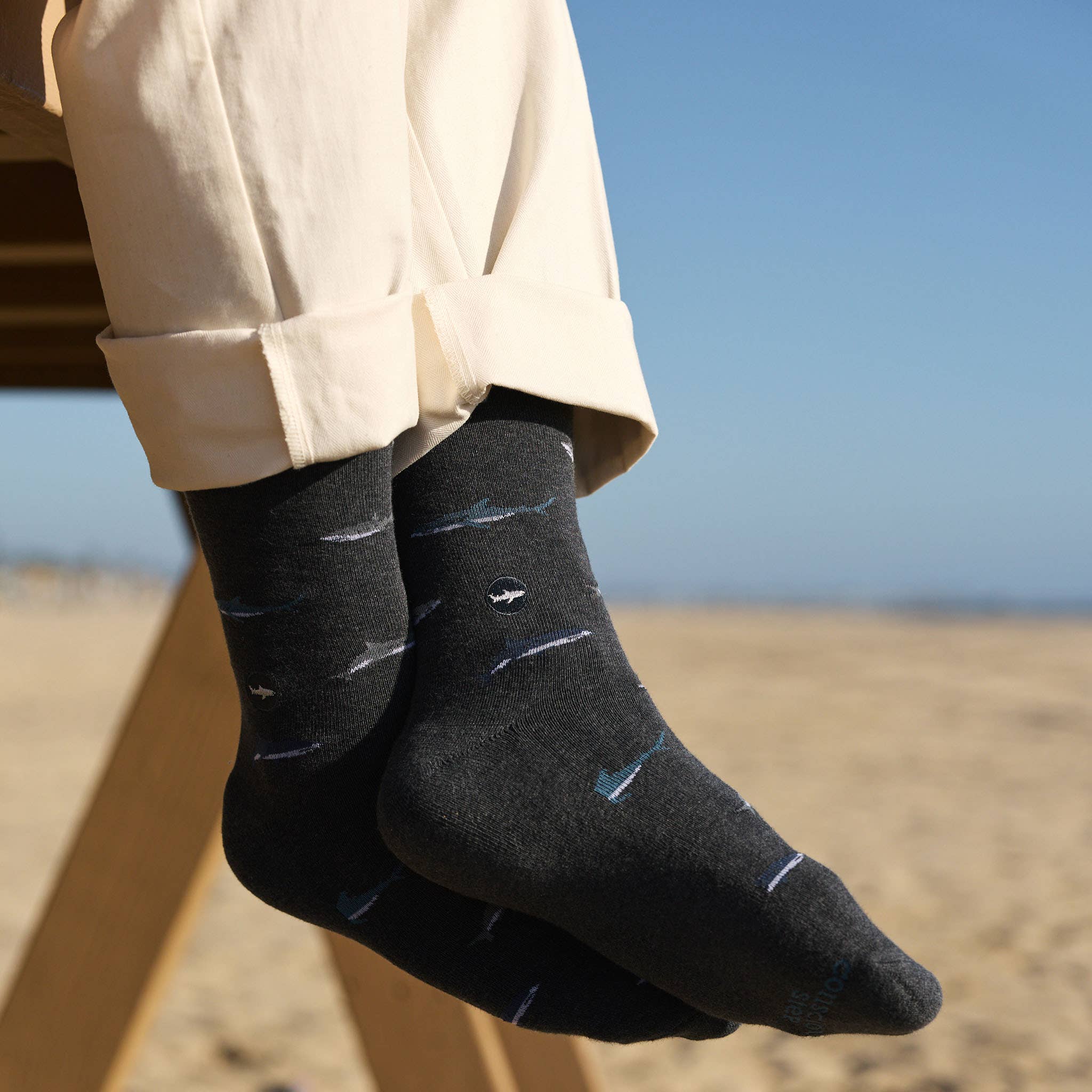 Socks that Protect Sharks (Gray Sharks) - Raymond's Hallmark