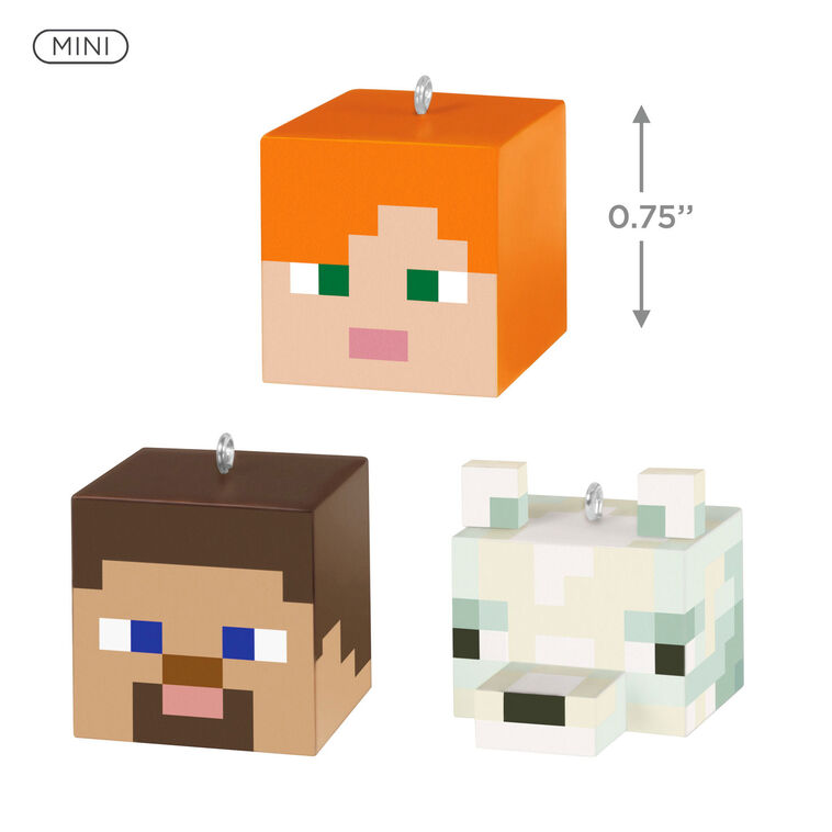 Mini Minecraft Alex, Steve and Arctic Fox Ornaments, Set of 3 $24.99 - Raymond's Hallmark