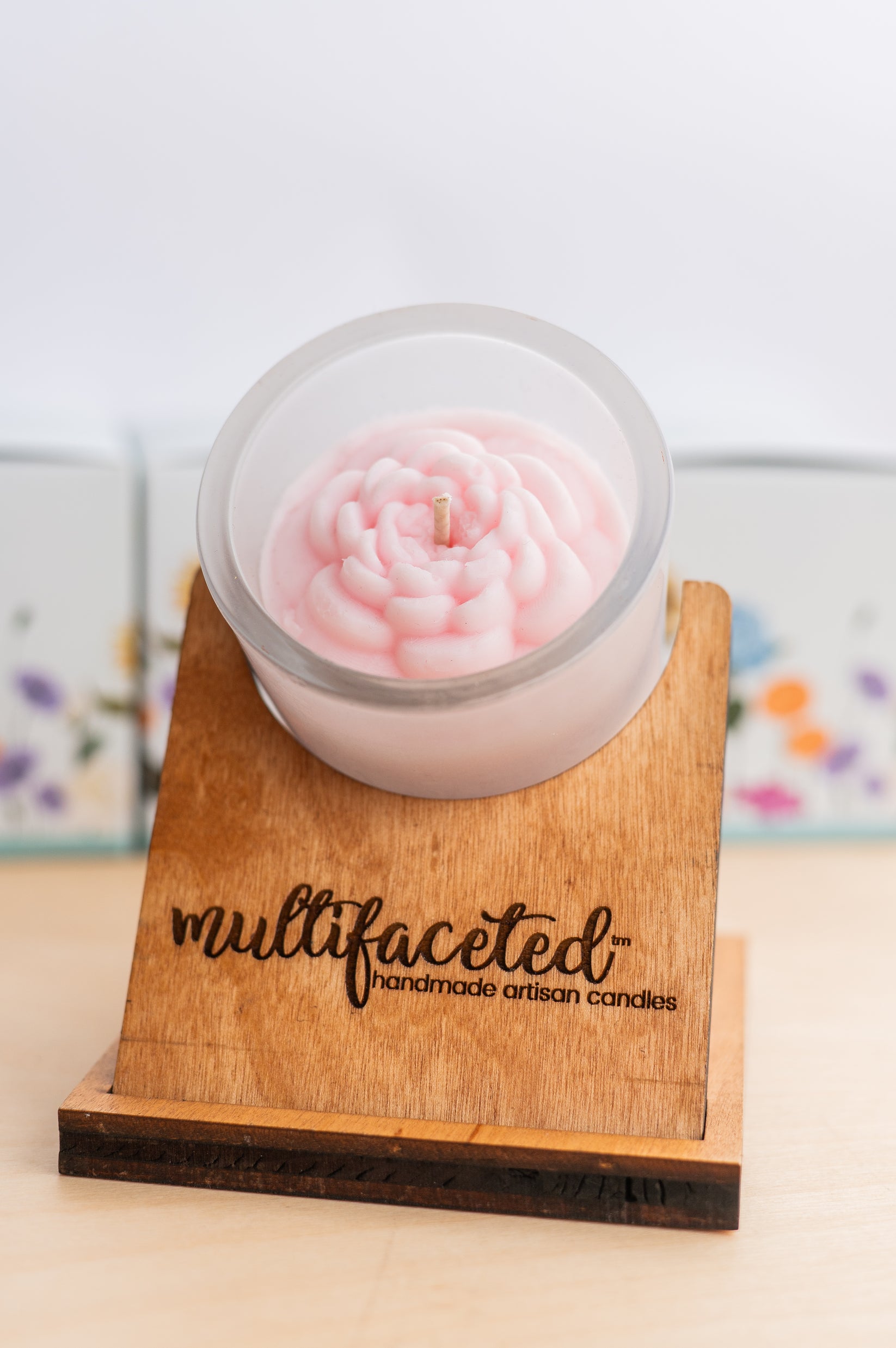 Peony Flower Top Candle 8oz - Raymond's Hallmark
