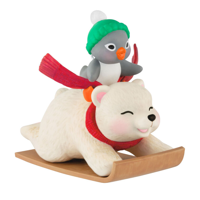 Snowball and Tuxedo Sledding Sidekicks Ornament - Raymond's Hallmark