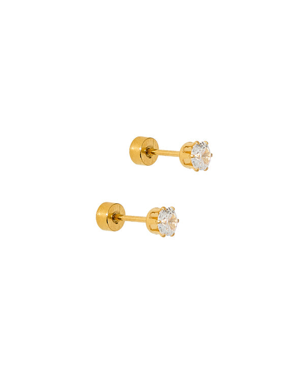 Screwback Stud Earrings-Helen Gold - Raymond's Hallmark