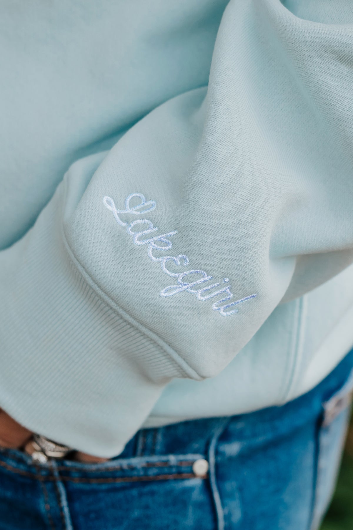 Sanded Fleece Boyfriend Crew Neck Sweatshirt Surf - Raymond's Hallmark