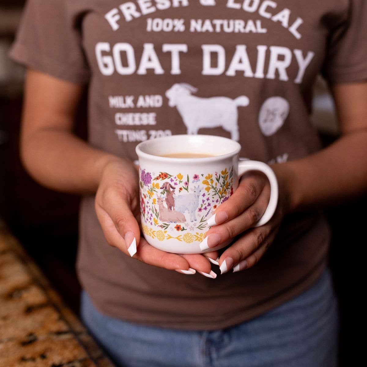 Goat Folk Floral Mug - Raymond's Hallmark