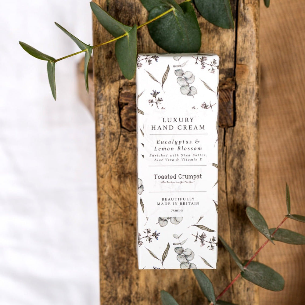 Luxury Hand Cream Moisturiser Eucalyptus & Lemon Blossom Toasted Crumpet - Raymond's Hallmark