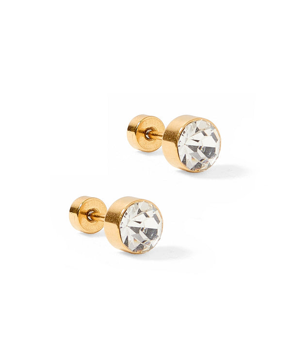 Screwback Stud Earrings-Juliet Clear 5mm - Raymond's Hallmark