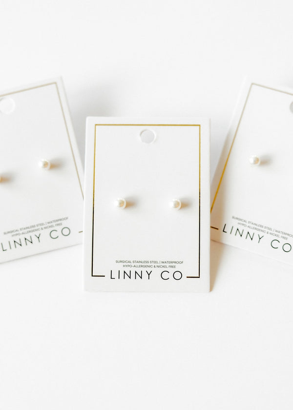 Screwback Stud Earrings-Payton Pearl White 5mm - Raymond's Hallmark