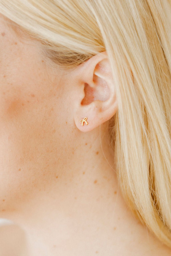 Screwback Stud Earrings-Ruby Bow - Raymond's Hallmark